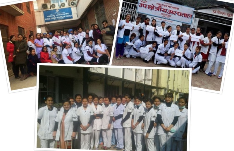 देशभरका नर्स आन्दोलनमा, आज पनि १ घण्टा काम छाडे