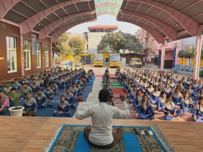 राष्ट्रिय योग दिवस मनाउँदै गर्दा...