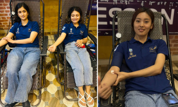 मिस नेपाल पिसमा सहभागी नर्सले गरे रक्तदान