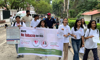 विश्व धूम्रपानरहित दिवसमा नेपाल हेल्थ कोर्प्स र डब्लुएचओ नेपालद्वारा 'वाल्क द टक' र्‍याली