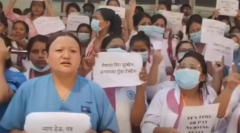 तलबसुविधाका विषयमा पोखरा मणिपालबाट उठेको नर्सहरुको आन्दोलन फैलियो विराटनगर